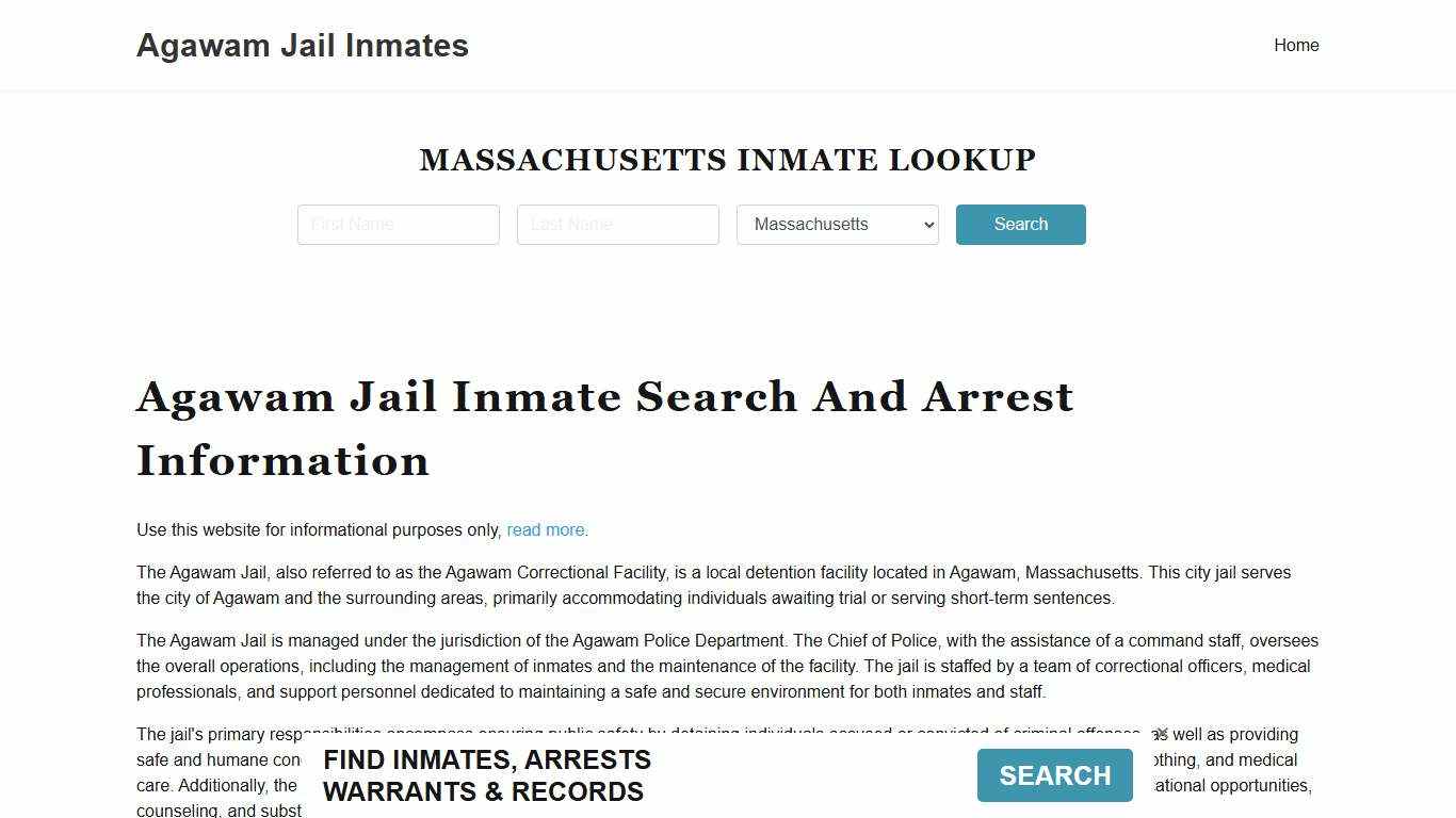 Agawam Jail, Police Department, MA Inmate Roster, Arrest Search